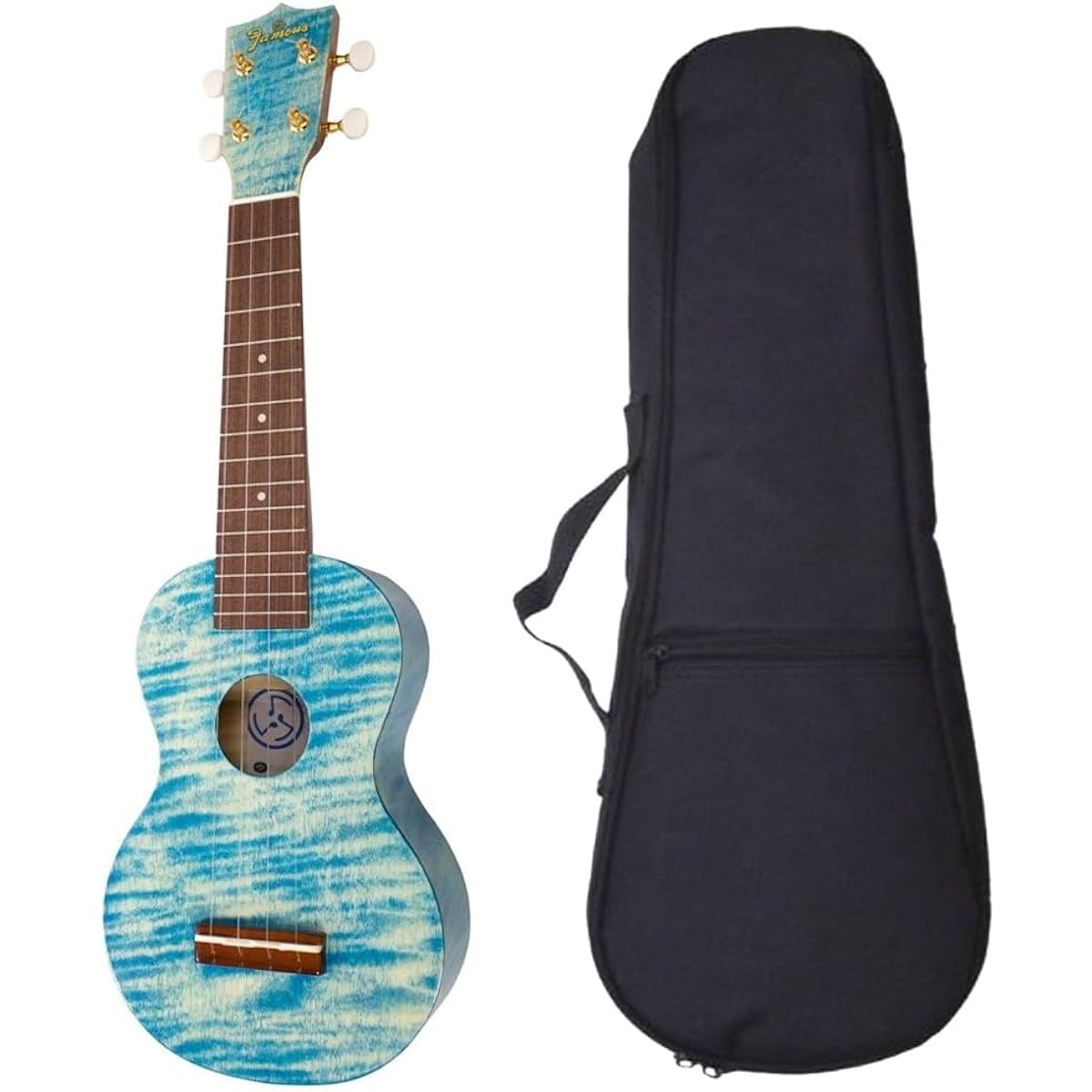 Famous FS-S10/BL Soprano Ukulele [Cushioned Bag Included]