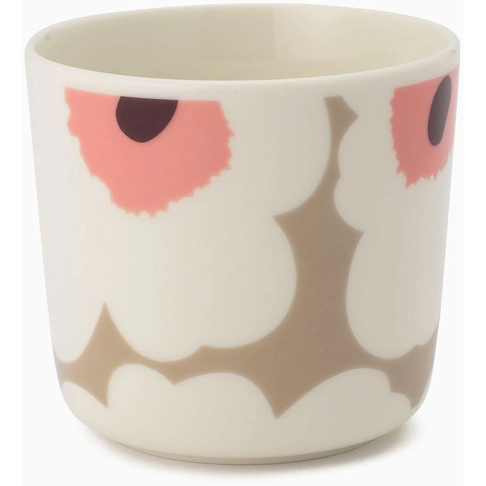 Regular import marimekko latte mug UNIKKO beige pink no handle set of 2