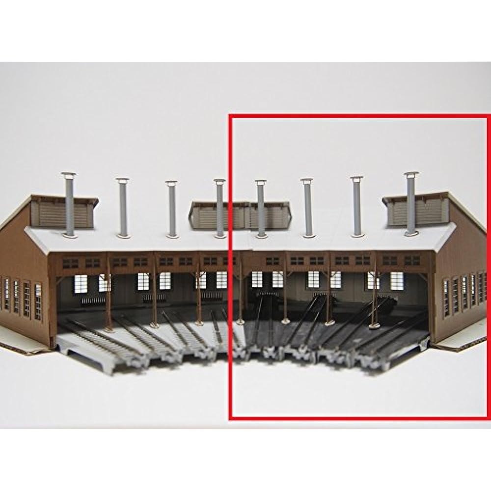 Advance N gauge 1010 wooden fan-shaped engine shed for expansion (paper structure kit)