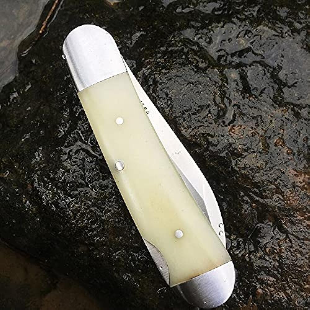 BROTHER -1503BN White Folding Knife Brother Knife Bone VG10 59-61 HRC