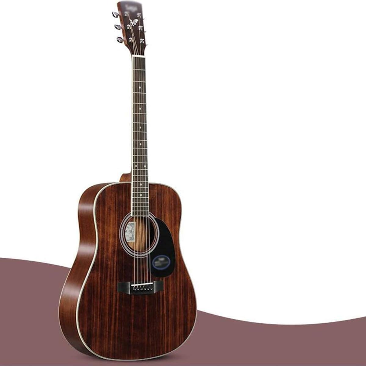 Retro Acoustic Guitar Acoustic Guitar Retro Acoustic Guitar Folk Guitar 41 Inch Dreadnought Classical Guitar Starter Kit with Waterproof Bag, Tuner Spruce Top Sapele Side Suitable for Beginners, 6 Matte (Color, C), E