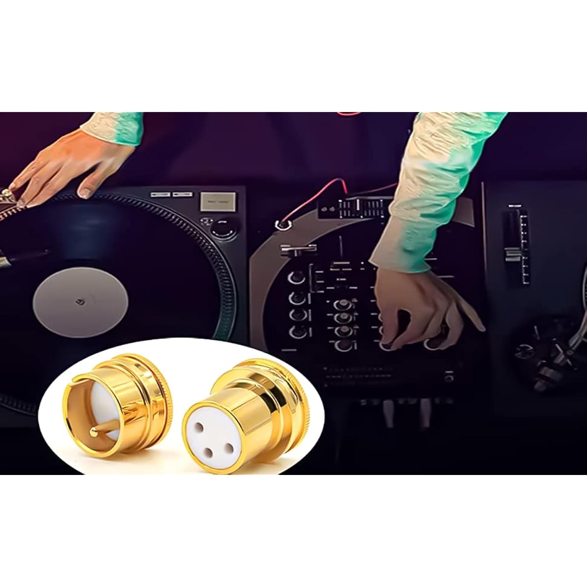 Tertullus XLR Cap Brass Gold Plated Noise Stopper Dustproof Shield Cap Protector Female Noise Reduction Cap 2 XLR Female Caps