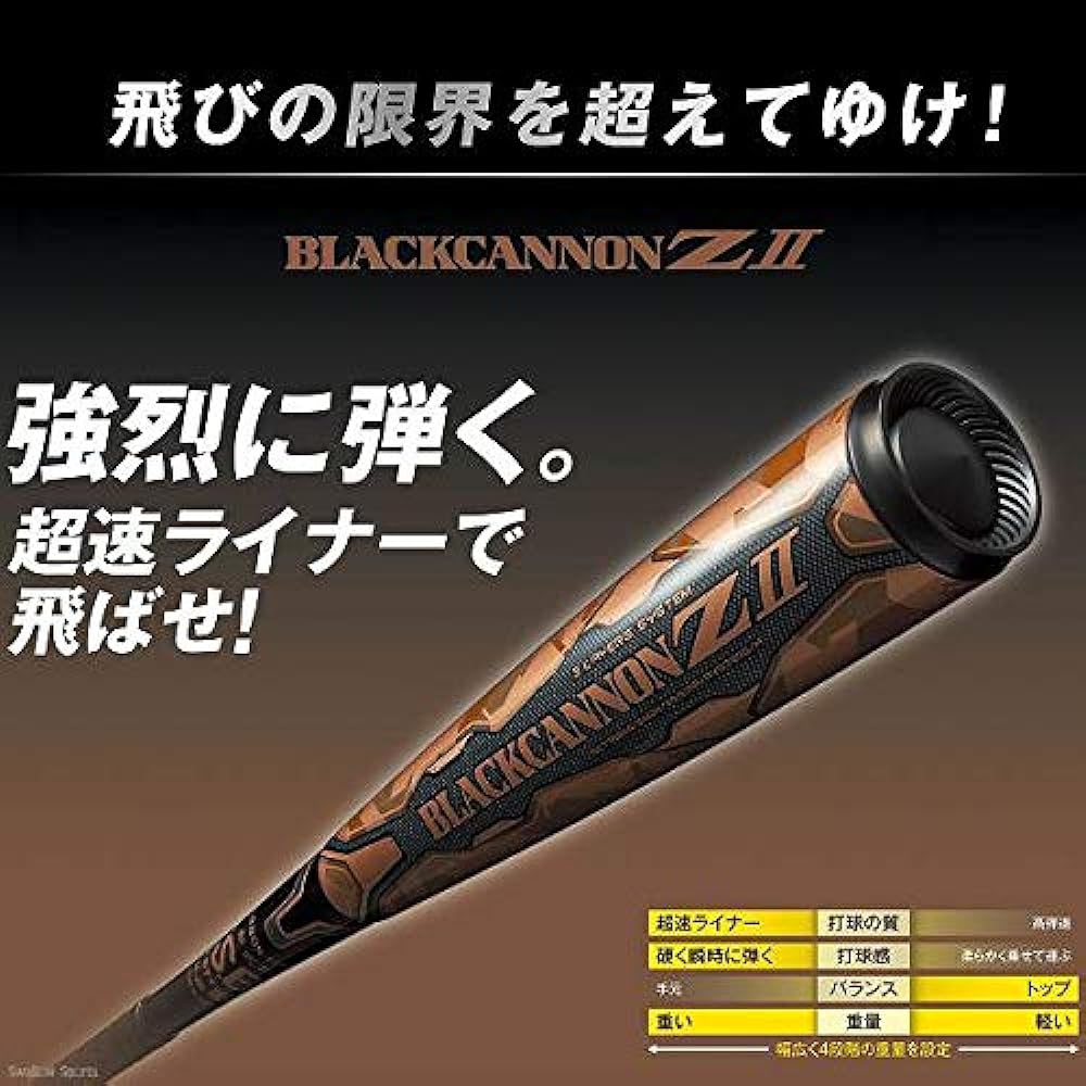 ZETT Softball Bat Black Cannon Z2 New Softball Compatible Carbon (FRP) Black x Red (1964)