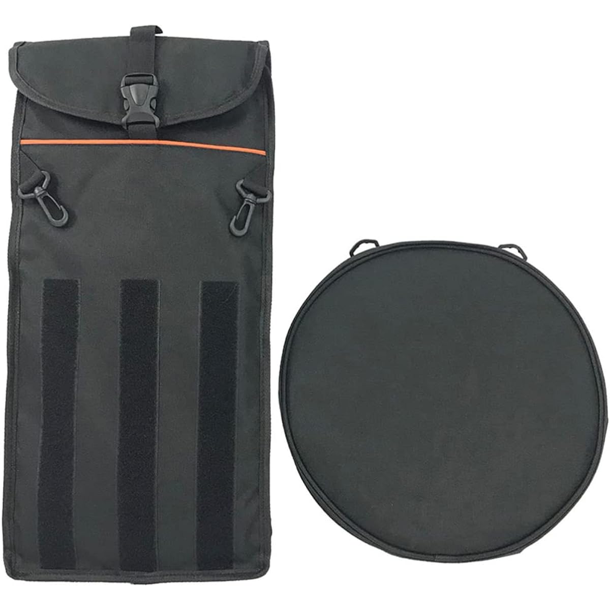 Vaguelly Dumb Drum Pad Bag Silent Drum Backpack with Detachable Pouch Drum Pad Carrying Case Oxford Cloth Dumb Drum Shoulder Bag Holder for 8/12'' Drum Pad