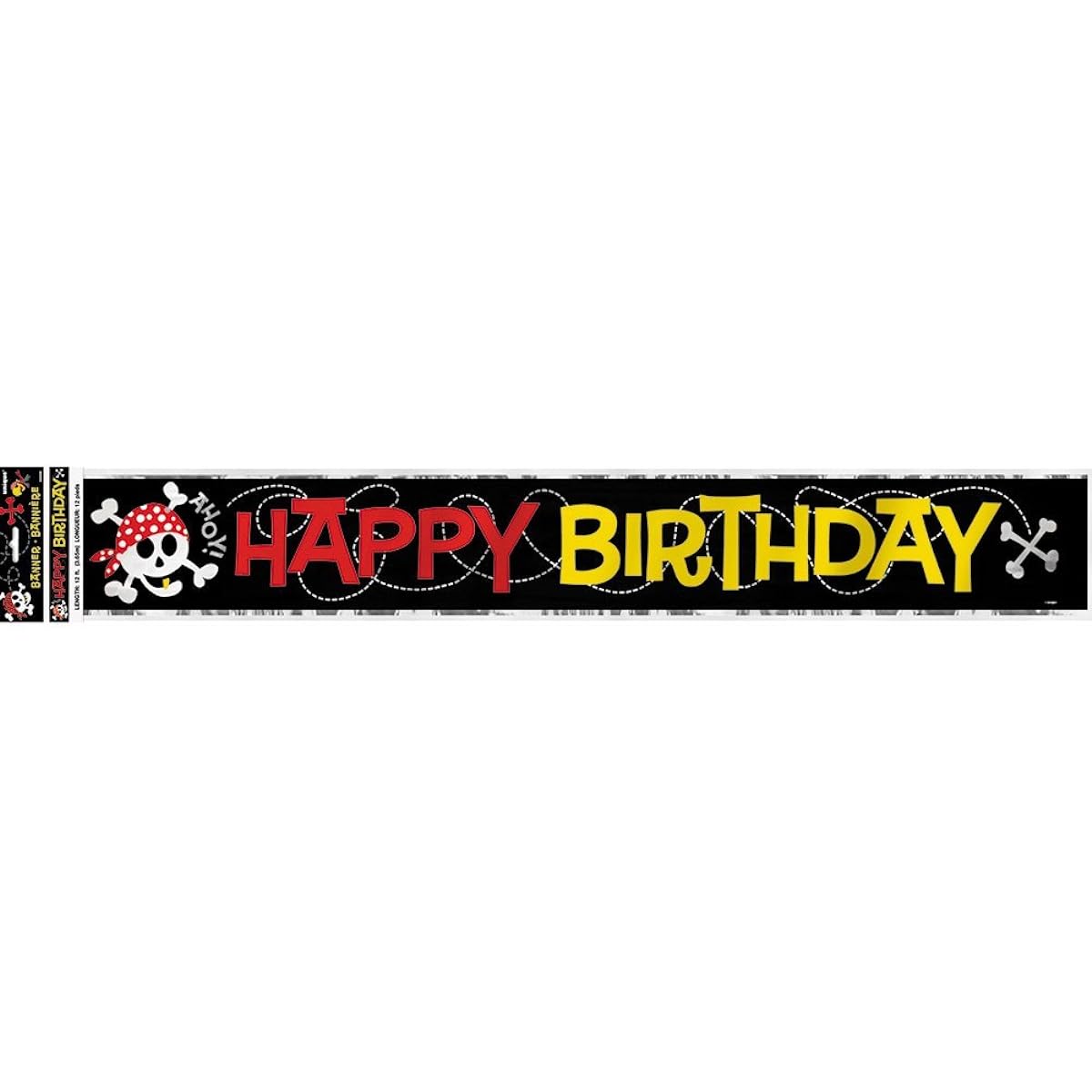 12ft Foil Pirate Party Happy Birthday Banner