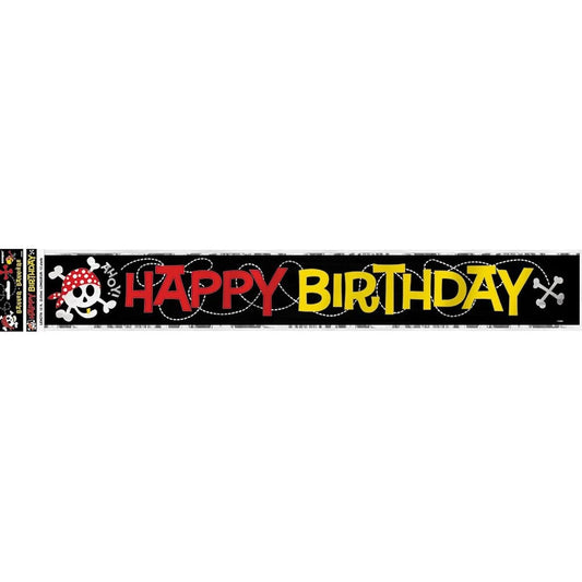 12ft Foil Pirate Party Happy Birthday Banner