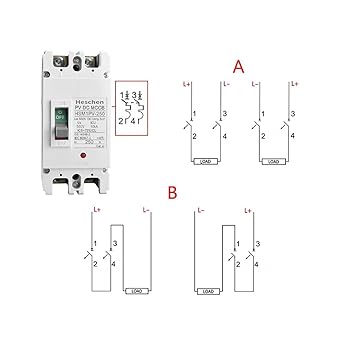 Heschen DC Molded Case Circuit Breaker MCCB HSM1PV-250 2 Pole DC550V 250A Photovoltage Breaker for Solar PV System Solar Panel Grid System