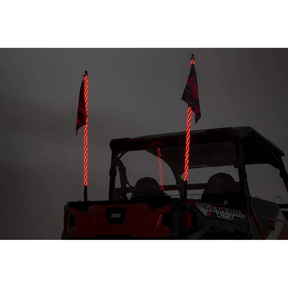 Rough Country 4' Multifunctional UTV LED Whip Light Kit with Remote Control - 93004