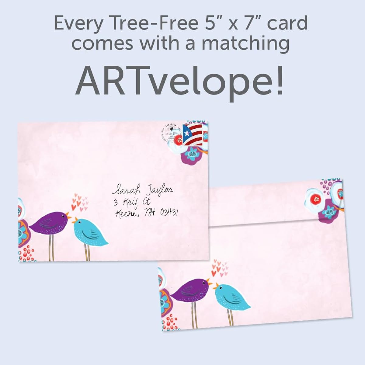 Tree-Free Greetings Valentine's Day Greeting Cards with Matching Envelopes, Eco-Friendly, Made in the USA, 100% Recycled Paper, 5" x 7", Singing Heart (GO68778)