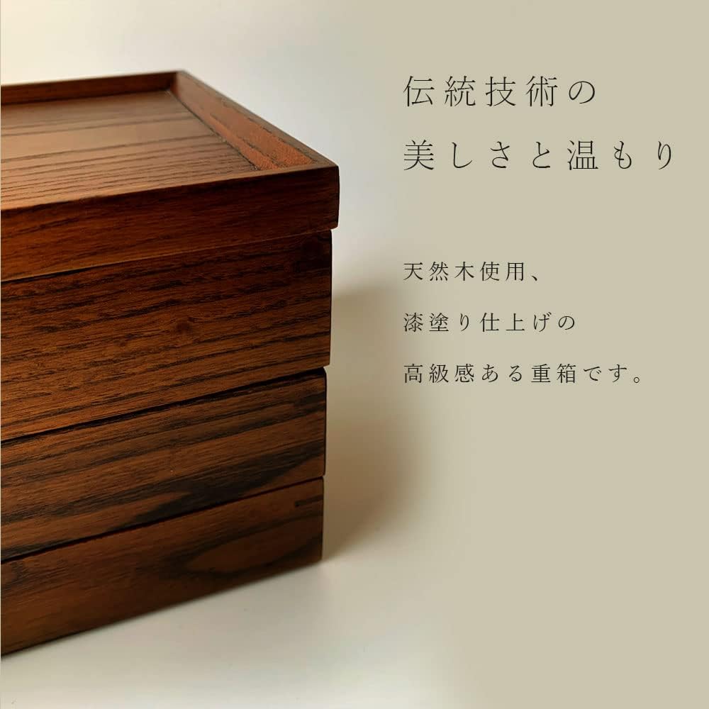 Jubako, wooden box, three tiers, lacquer lacquer, large, year-end and New Year's holiday, Osechi, New Year's celebration, New Year's Day