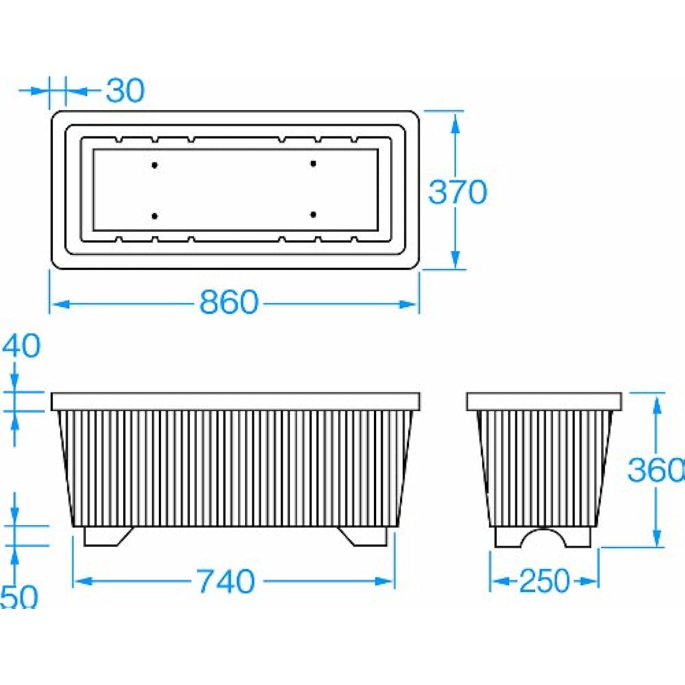 Daiwa Plastic Large Planter Bellamine 860 860×370×H360 White