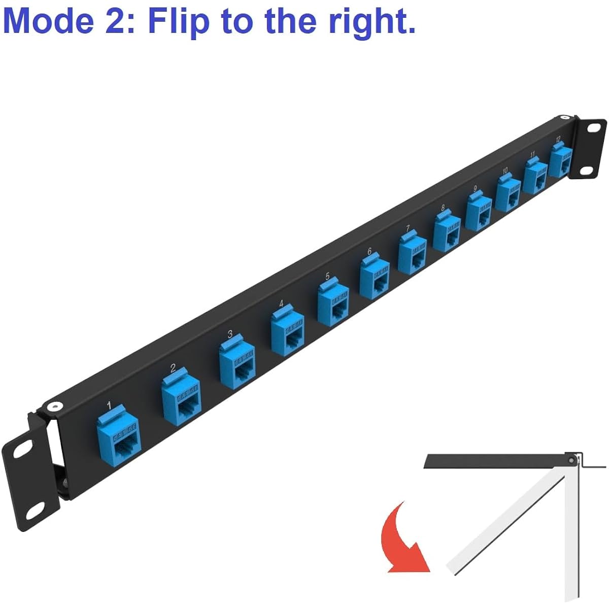 QiaoYoubang 1U Hinged Rack Panel for 19" Rack Mount (1U12 Holes)