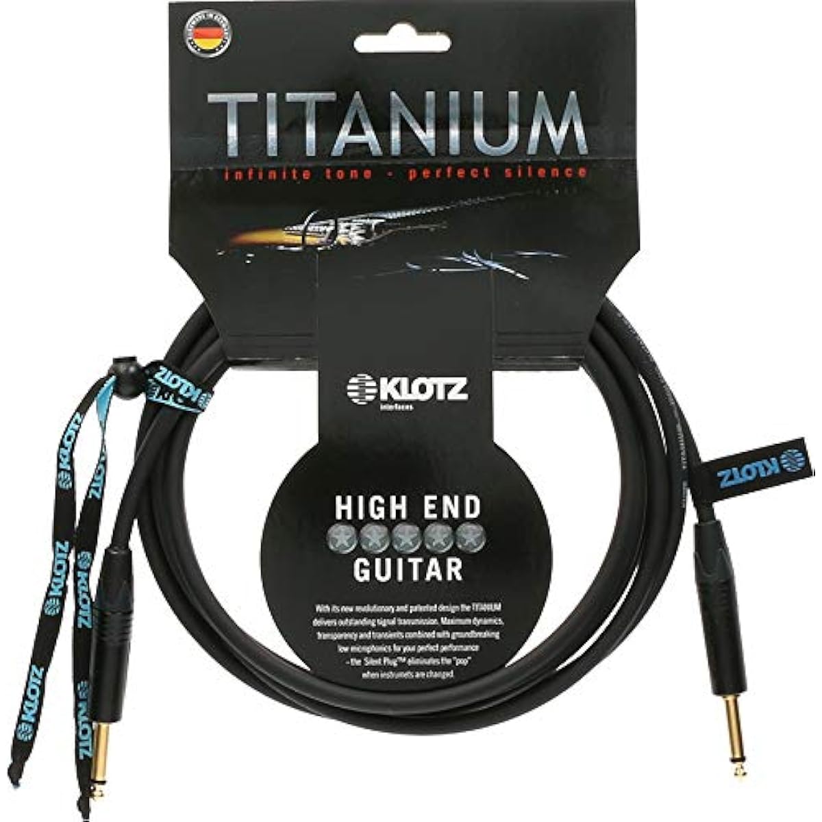 KLOTZ TITANIUM Series Shielded Cable (TI-0600PP 6m Straight/Straight)