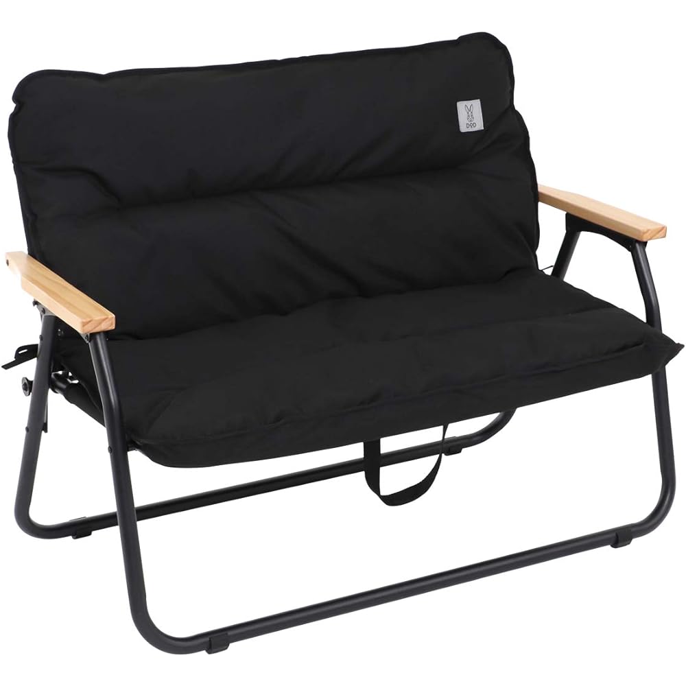 DOD Good Luck Sofa 2-seater folding chair that can be used as a shelf in the car [Made of aluminum alloy] CS2-500-BK & Itsuka no Tarp Easy to handle even for first-timers Basic hexa tarp All-in-one Extension tape Standard included UV treated TT5-631 -BK