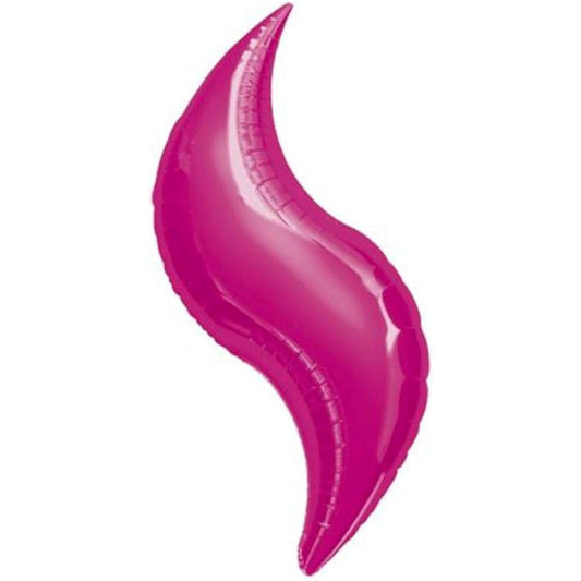 Anagram International Curve Shape-flat-balloon, 19", Fuchsia