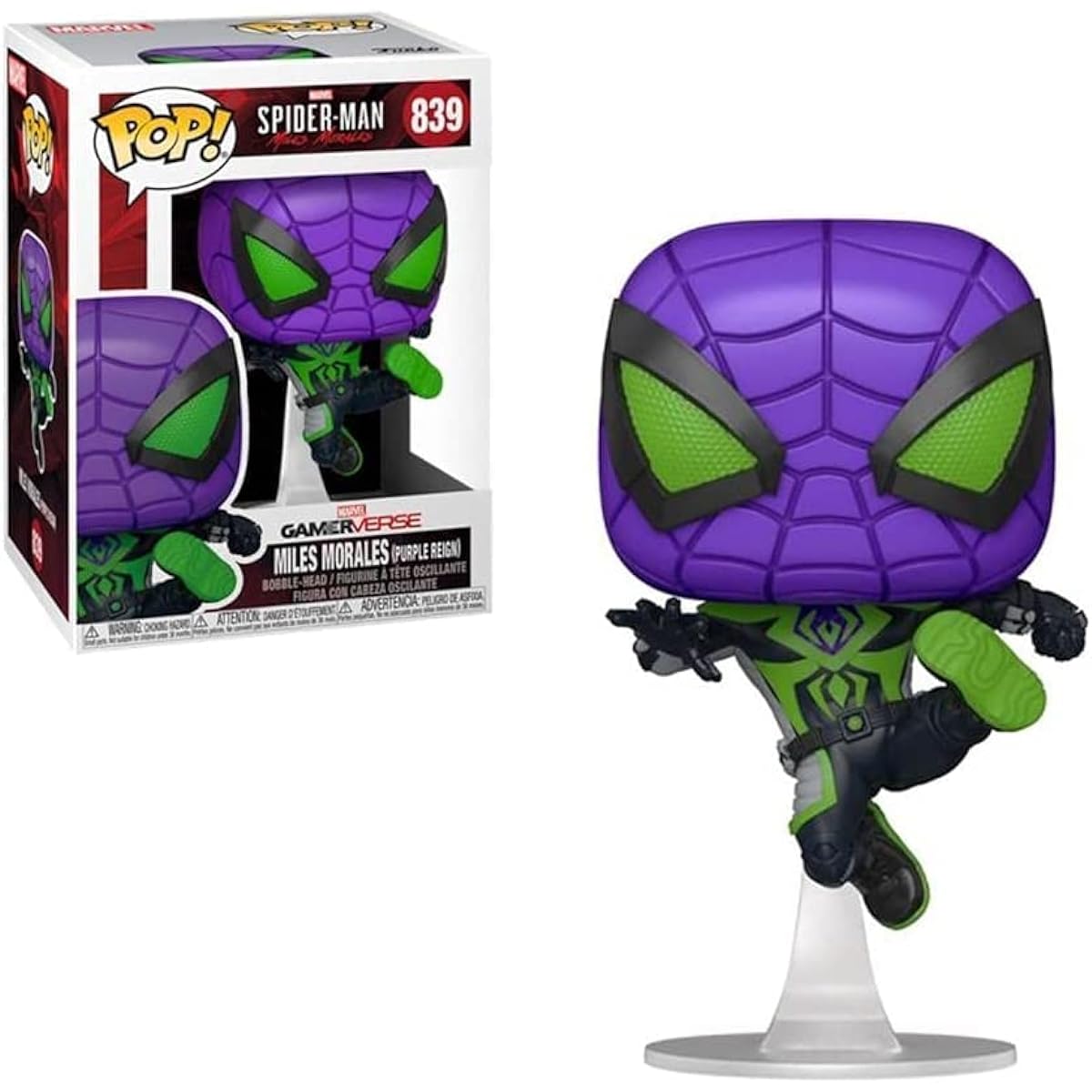 Pop! Funko Games: Marvel's Spider-Man: Miles Morales - Miles Purple Rain Suit (with EcoTEK Box Protector Case)