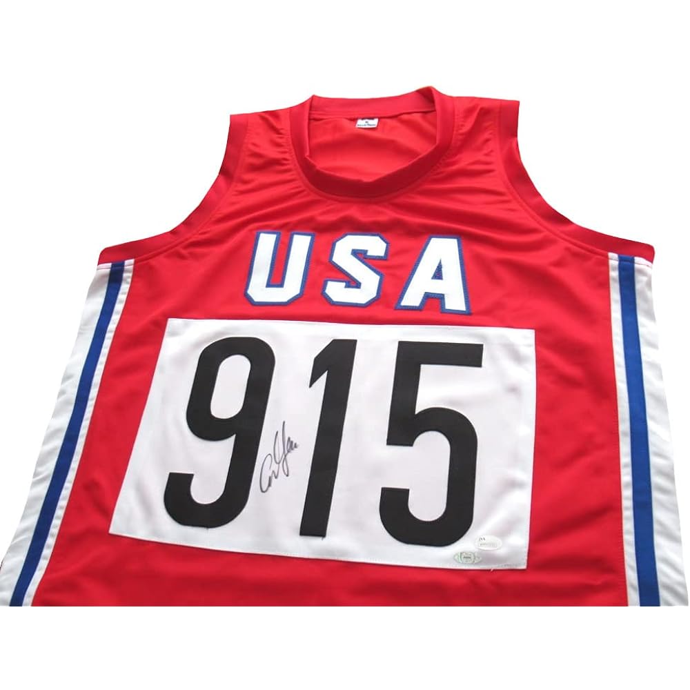 Carl Lewis Autographed Jersey Uniform JSA Autograph Session On-site Visual Certification Included Seed Stars Usain Bolt