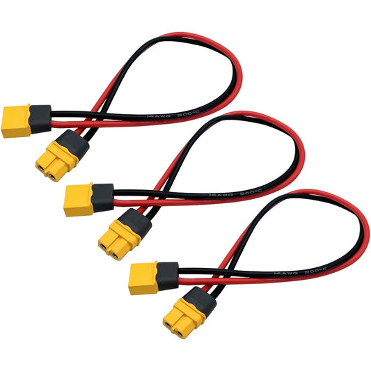 3pcs XT60H Plug Extension Cable XT60H Plug Male Connector XT60H Plug Female Connector Wire Adapter with 11.8inch 14awg Silicone Wire