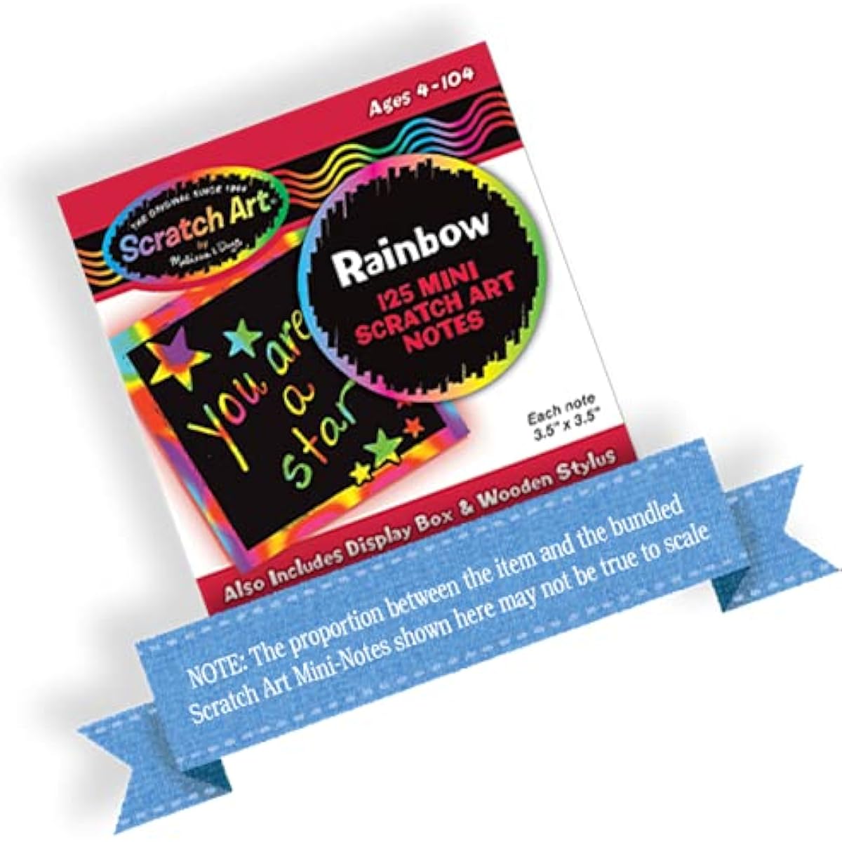 Melissa & Doug Favorite Things: Wooden Stamp Set & 1 Scratch Art Mini Pad Bundle (09362)
