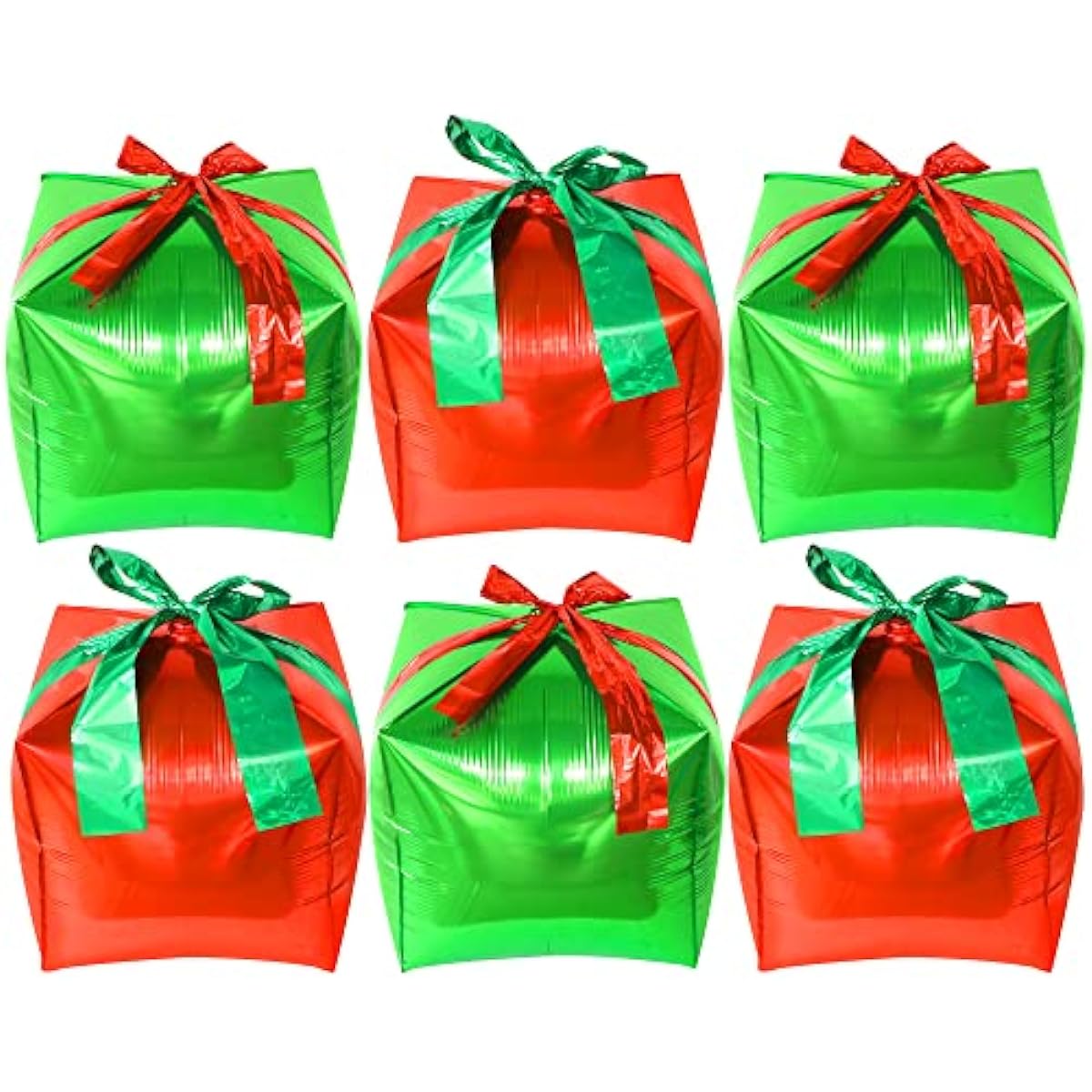 Red and green gift box foil balloon set.
