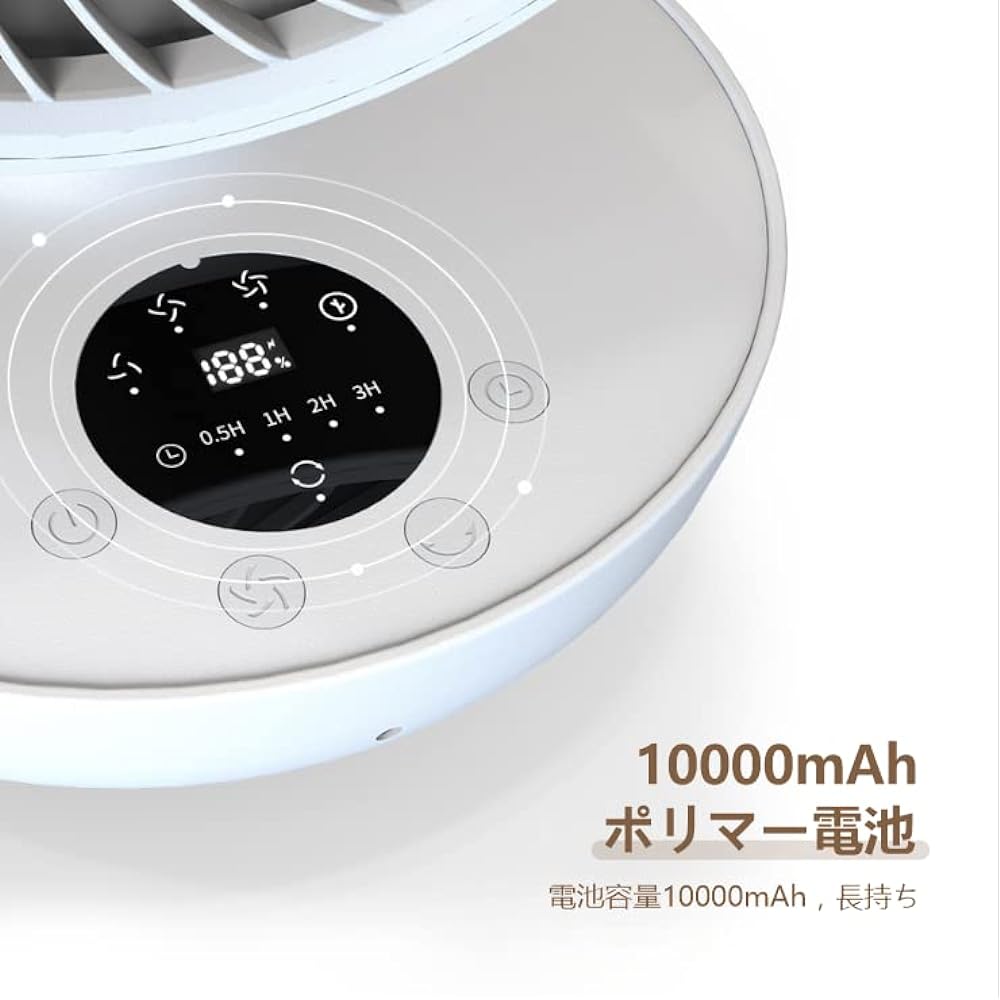 UGT Circulator, Silent, 16 sq ft (16 sq m), Oscillation, 4 Levels of Air Flow Adjustment (Ventilation/Air Circulation), 10,000 mAh Large Capacity Battery, USB Charging, Remote Control Timer, Energy