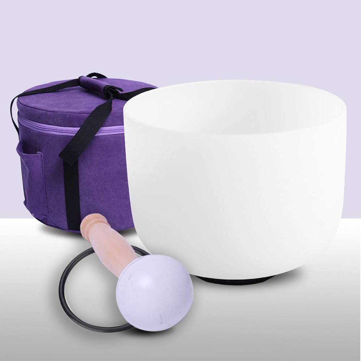 ENERGYSOUND 432Hz Perfect Pitch E Solar Plexus Chakra Frosted Quartz Crystal Singing Bowl 10" + Carry Bag with Mallet & O-Ring