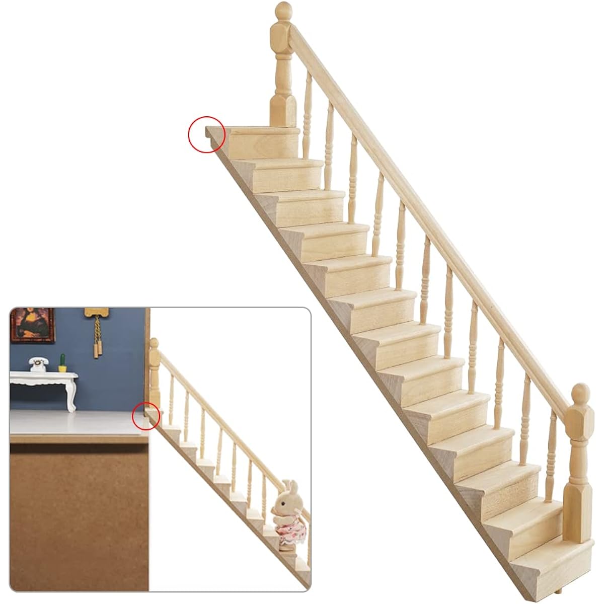 Odoria 1/12 Miniature Stairs Dollhouse Furniture Accessories Right Handrail