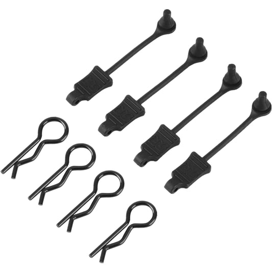 4pcs Rubber Body Clips Retainer Shell Fixed Buckle Lock AR390178 for 1/7 1/8 ARRMA Mojave Limitless Typhon Kraton RC Car Upgrade Parts (Black)