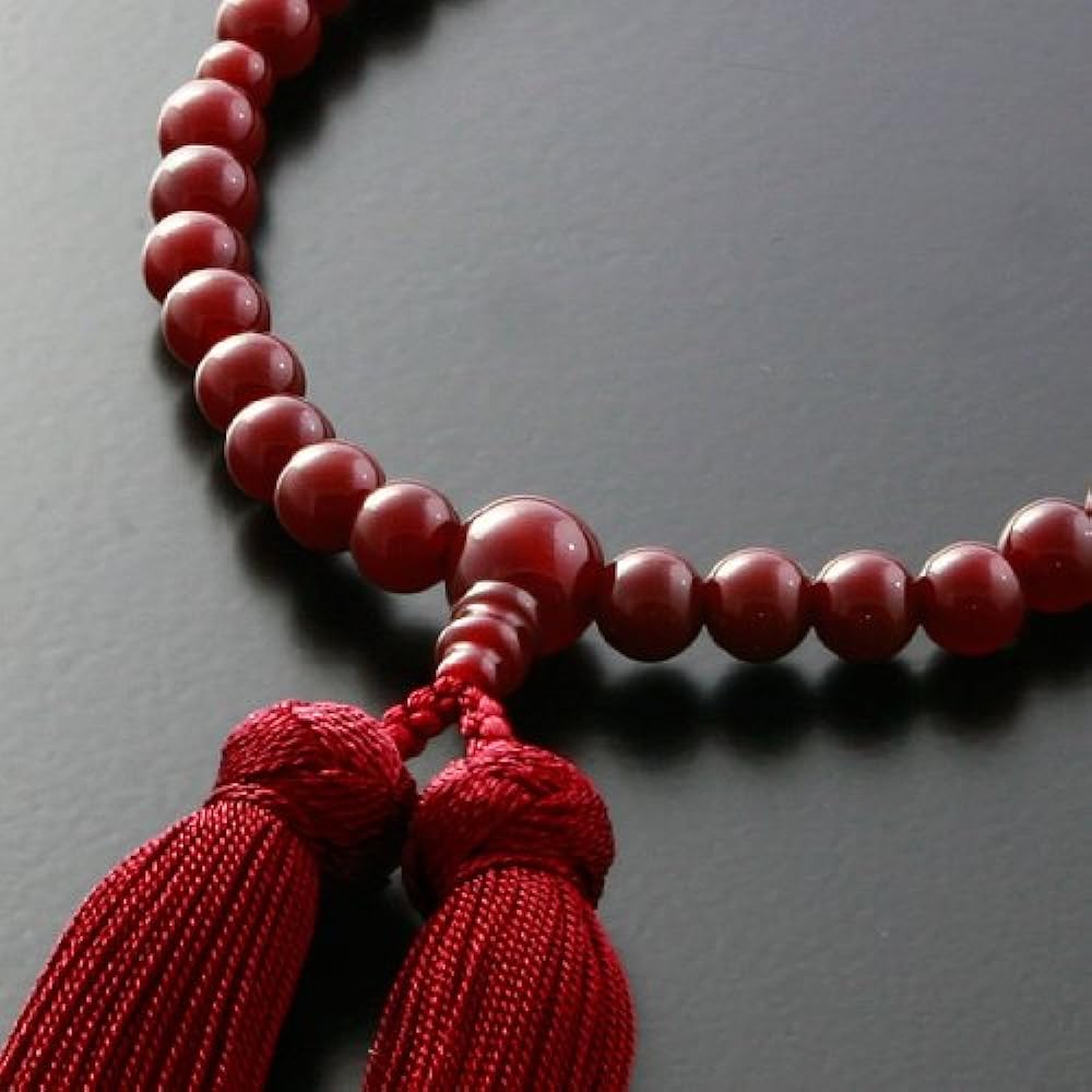 Kyoto Buddhist Altar Hayashi Prayer Beads for Women Pure Silk Miyakofu Agate (Agate) [Prayer Bag Set] W-026 Kyoto Prayer Beads Can be used by all sects