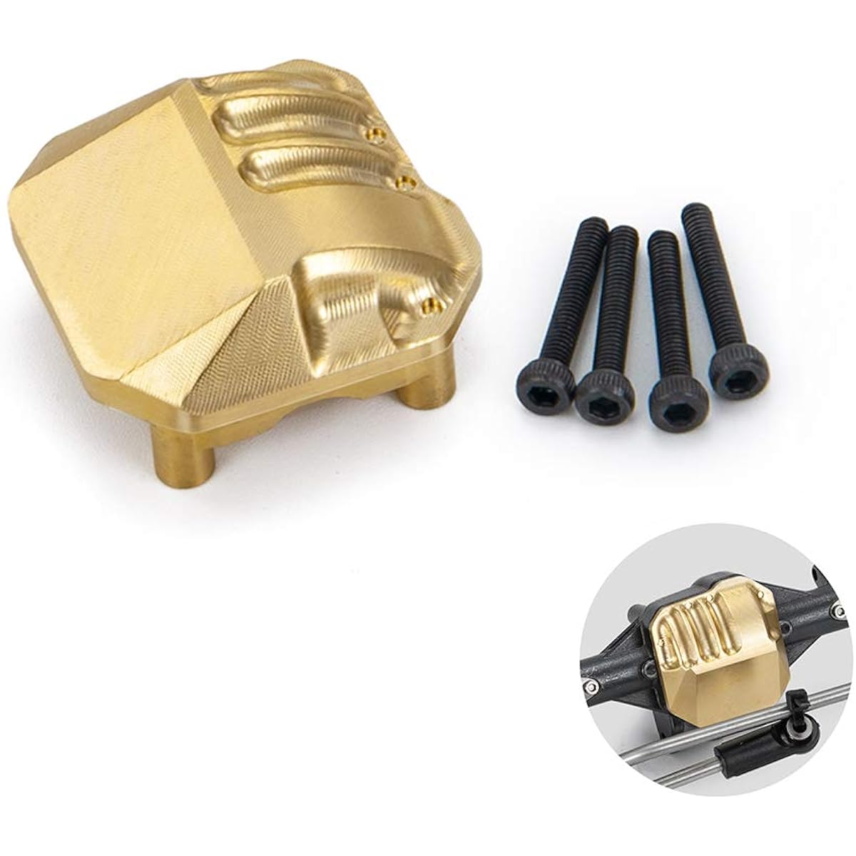 btdeal Brass Weighted Diff Cover 1:10 Axial SCX10II 90046 90047 Front Rear Axle Diff Cover 1pc