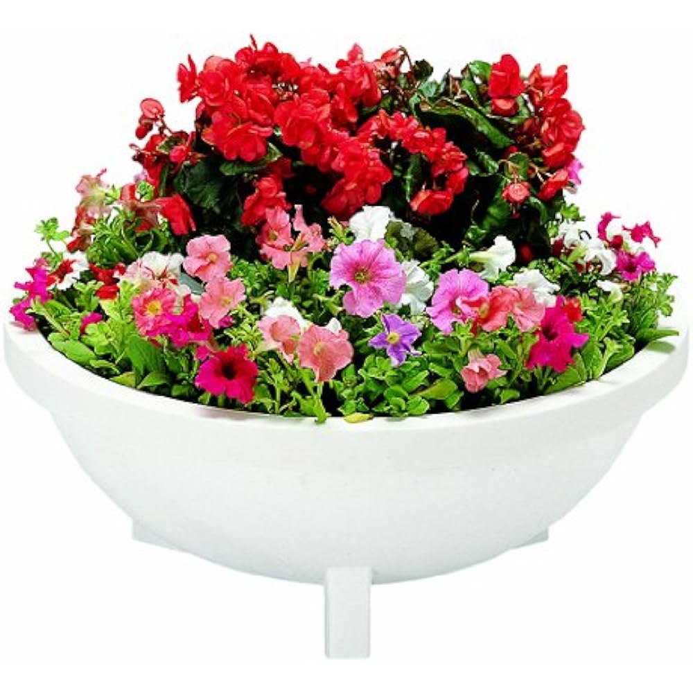 Daiwa Plastic Large Planter Flower Ball 650 φ650×H300 White