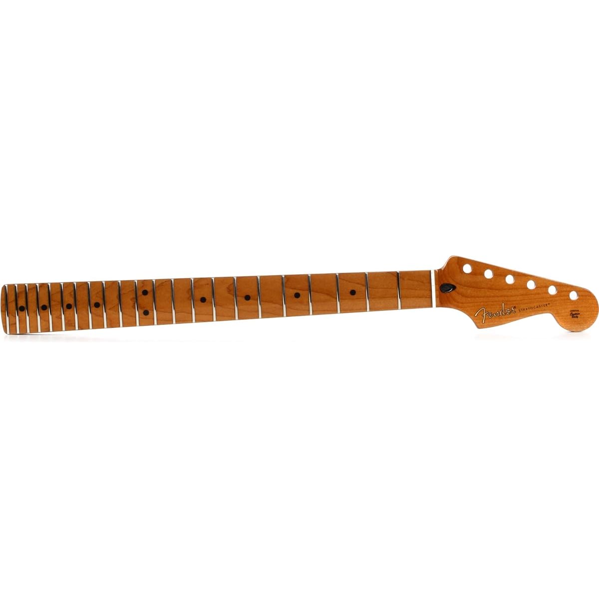 Fender Guitar Replacement Neck Roasted Maple Stratocaster® Neck, 22 Jumbo Frets, 12", Maple, Flat Oval Shape
