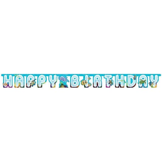 (2) - Creative Converting Ocean Happy Birthday Jointed Party Banner (2-Pack)