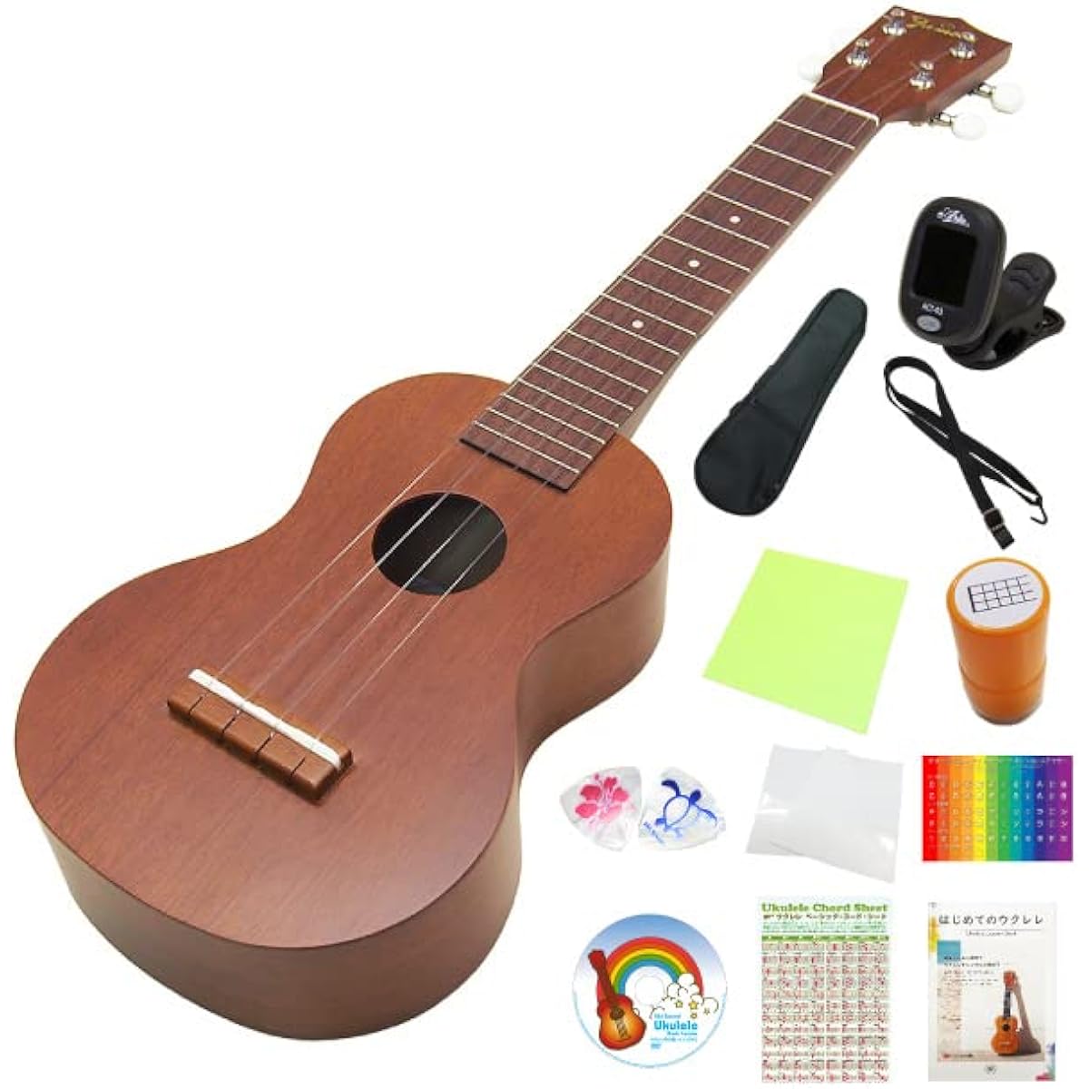 Famous Ukulele FLS-60 Special 12-piece set Soprano Long neck Mahogany body [Reliable Japanese-made] [For Jakasolo] (u)