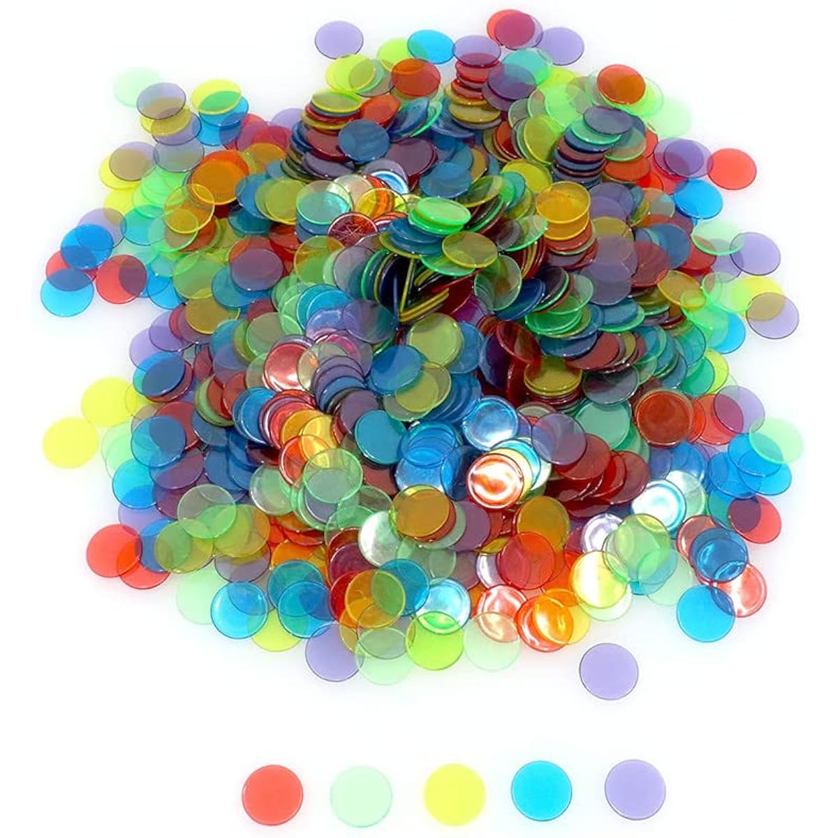 Regal Games Transparent Bingo Chips 5,000 Pieces 3/4 Inch for Large Group Games Game Night Bingo Hall Educational Activities Ages 5 and Up 5,000 Pieces Great for Bulk Buying