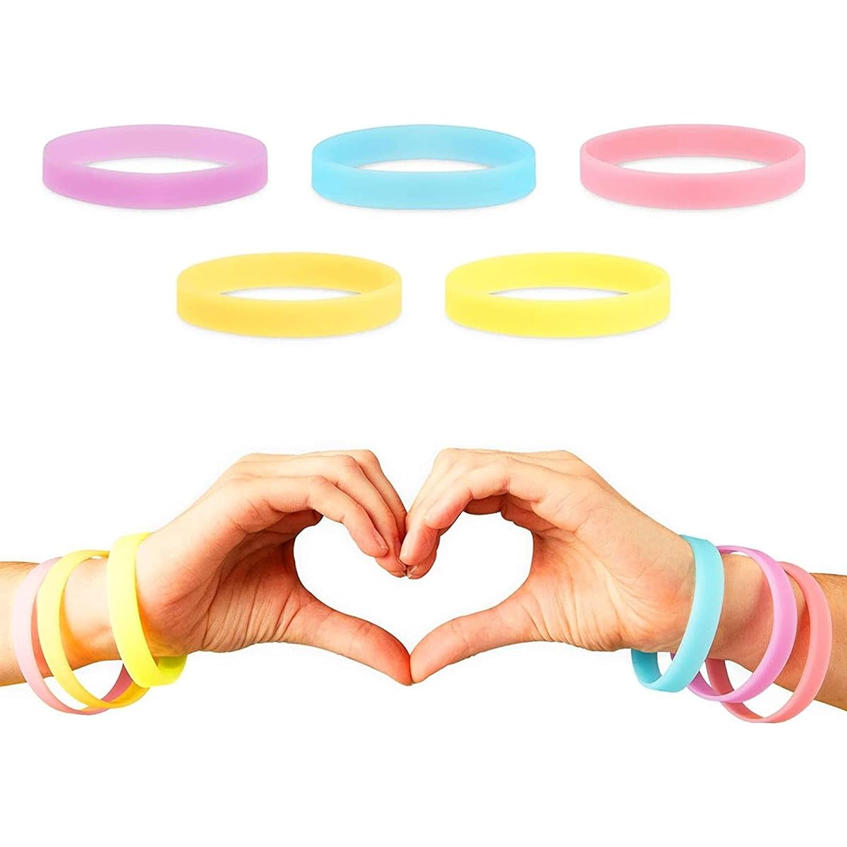 Blue Panda Jelly Silicone Bracelet for Kids Birthday Party Favors (50 Packs of 5 Colors)