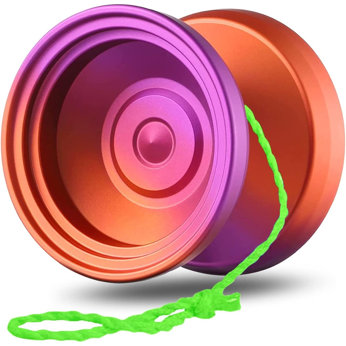 V8 Responsive Yoyo for Beginners Metal Yoyo + Yoyo Gloves + 6 Yoyo Strings (Purple Orange)