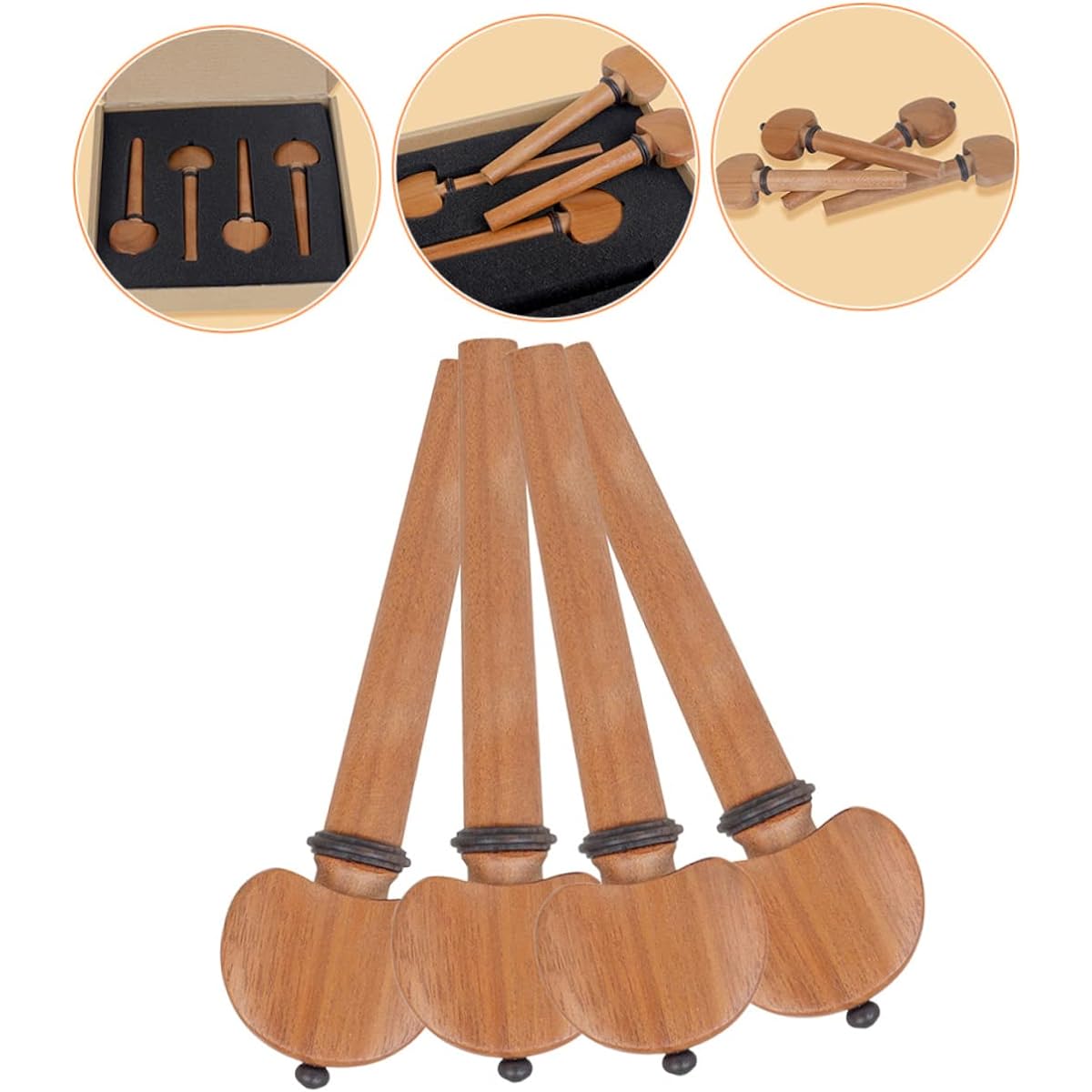 VICASKY 12pcs Cello String Axis Tuner Key Tuning Key Wood Tuning Peg Cello Part Turner Violin Tuning Peg Violin Accessories Cecilio Cello Accessories