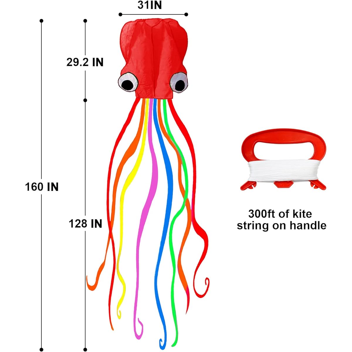 Motiloo Kite Software Octopus Flyer Kite Kite Pack 3 Colors Easy to Fly Best Kite Kit for Beginners/Kids/Adults Kite String Included