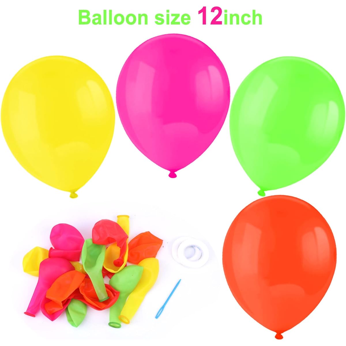 HOWAF Glow Neon Birthday Party Decorations Set - Happy Birthday Banner, Neon Fluorescent Latex Balloons, Cake Topper, Neon Party, Glow Birthday Theme Supplies, UV Black Light Reactive Party Supplies