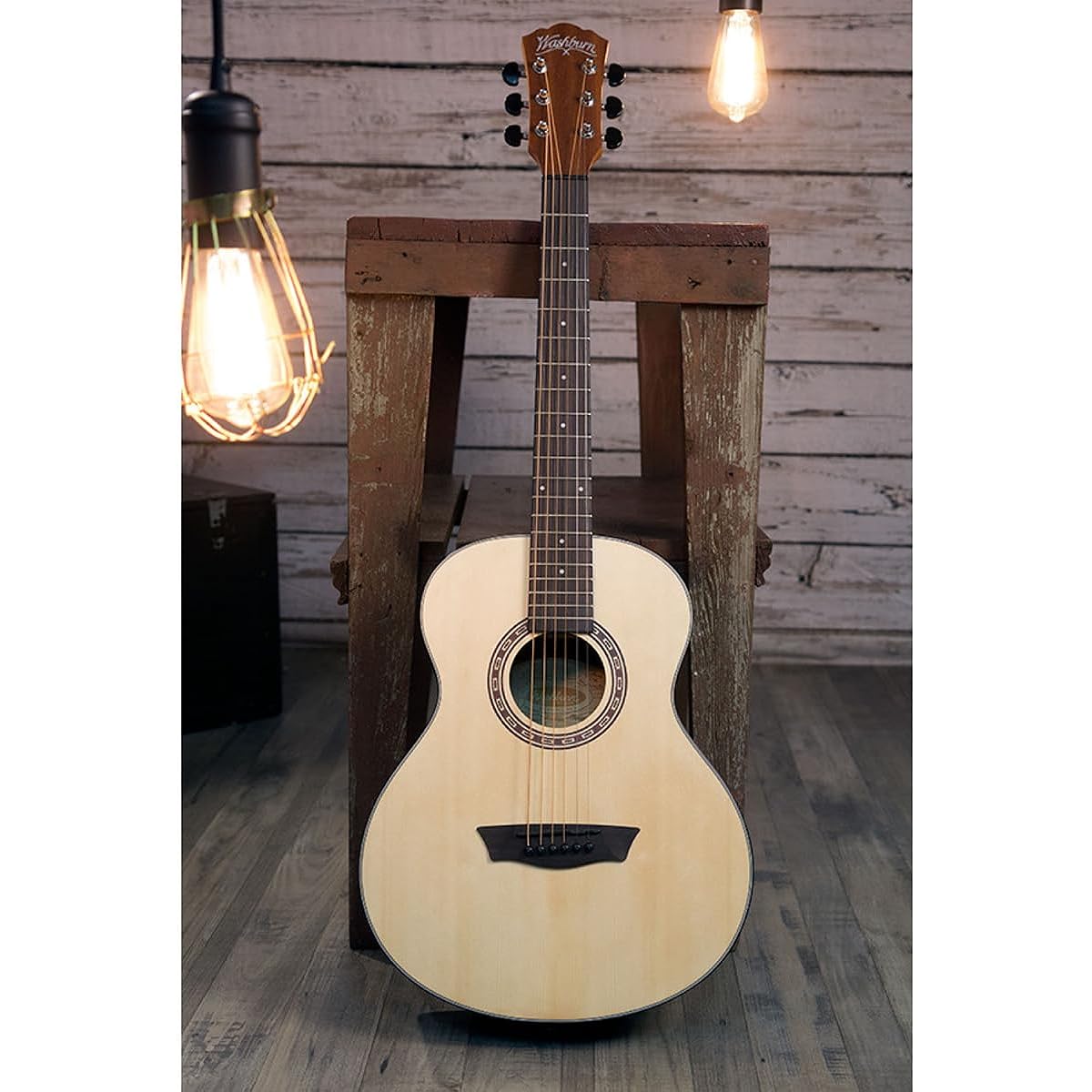 WASHBURN G-MINI 5 Natural Acoustic Guitar Beginner 12-piece Set Mini Guitar Compact 584mm Scale Matte Finish Natural Washburn