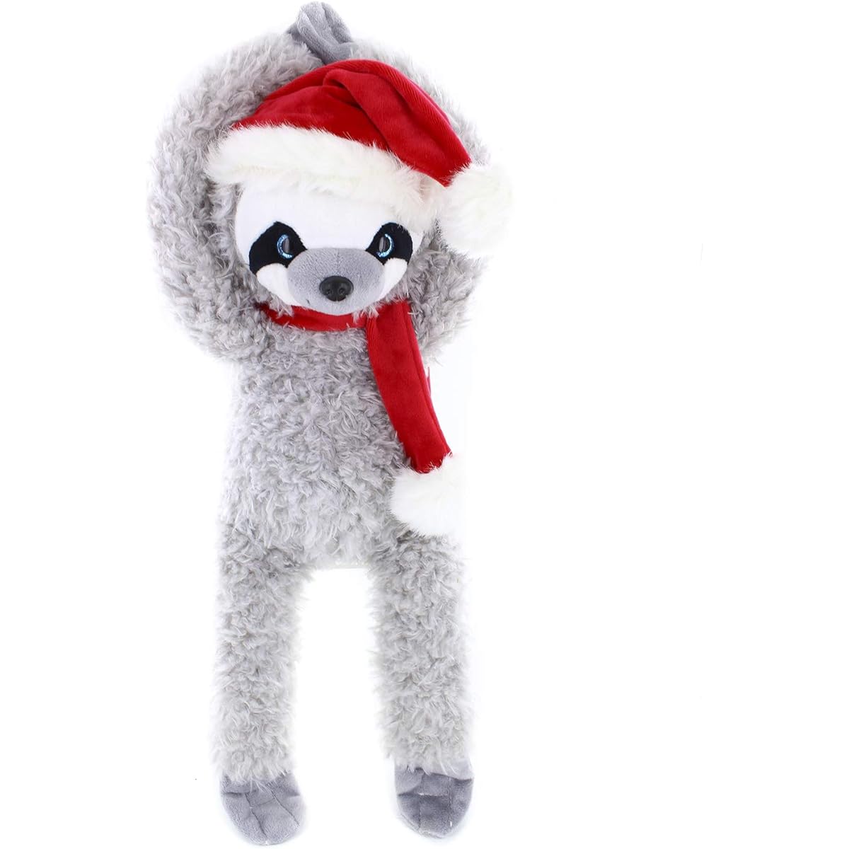 Plushland Christmas Sloth Plush - Christmas Sloth Gift - Stuffed Animal Toy with Long Cuddly Arms - Lazy Slower - 12 inches.
