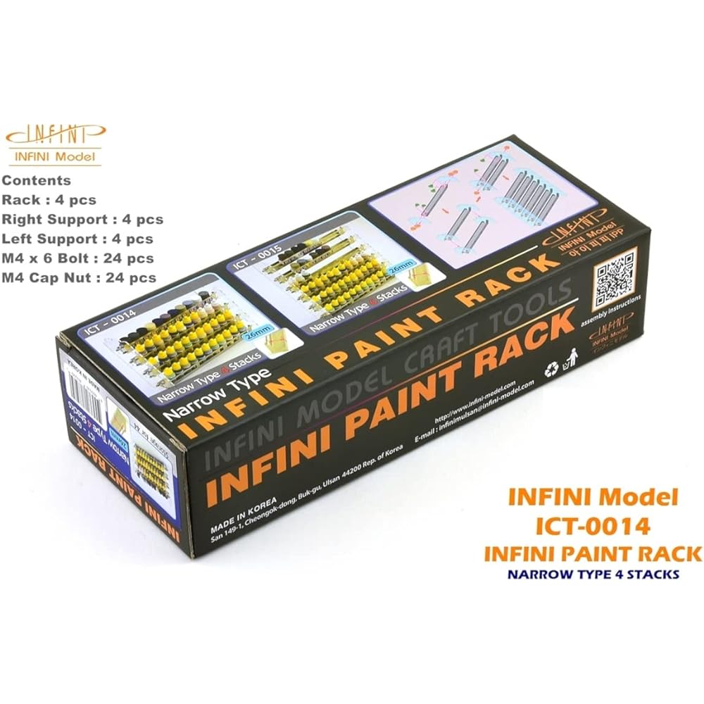 Infini Model Paint Rack Narrow 4 Tier Paint Rack ICT0014