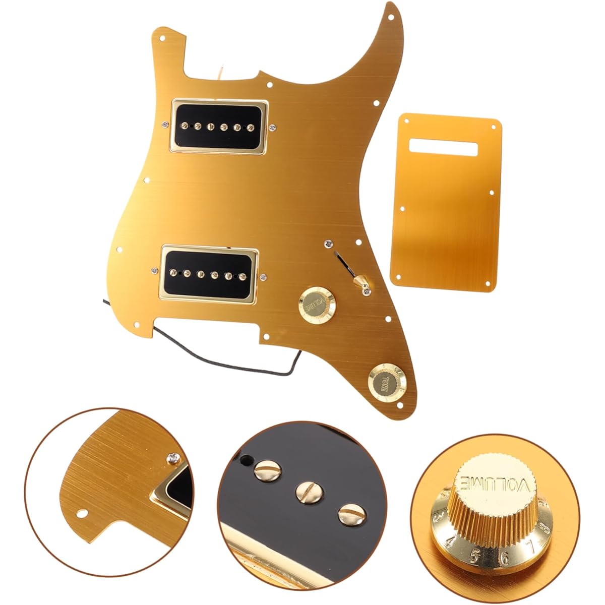 SWOOMEY Guitar Parts Guitar Parts Gold Pickguard Guitar Pickguard Gold Pickup Guitar Pickguard Dual Pickup Guard Plate Wiring Select