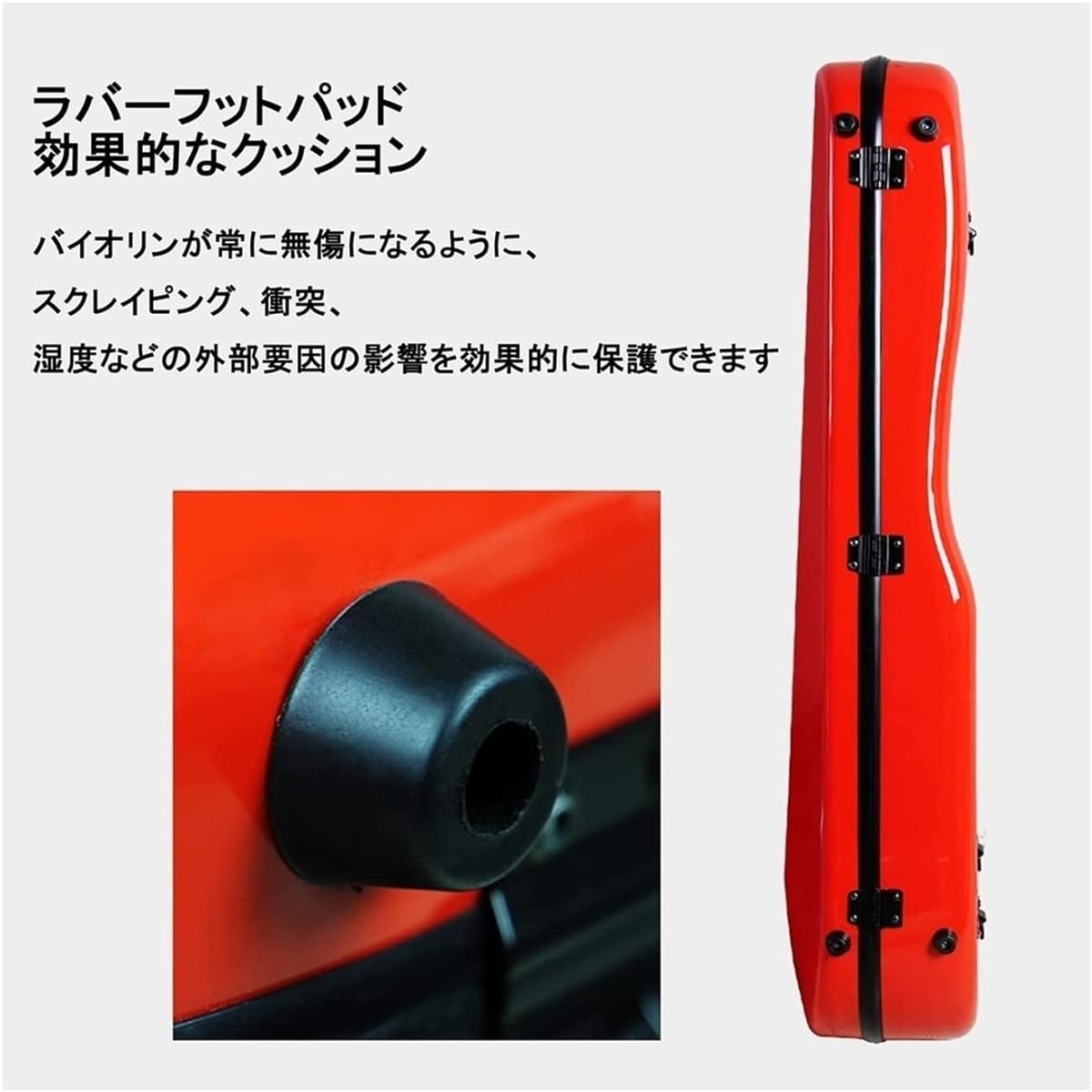 Violin Case Carbon Fiber 4/4 Full Size Violin Case with Hygrometer Lightweight Carry-on Full Size Violin Case Hygrometer Shoulder Waterproof Rainproof Musical Instrument Accessories Professional Use (Color: Silver)