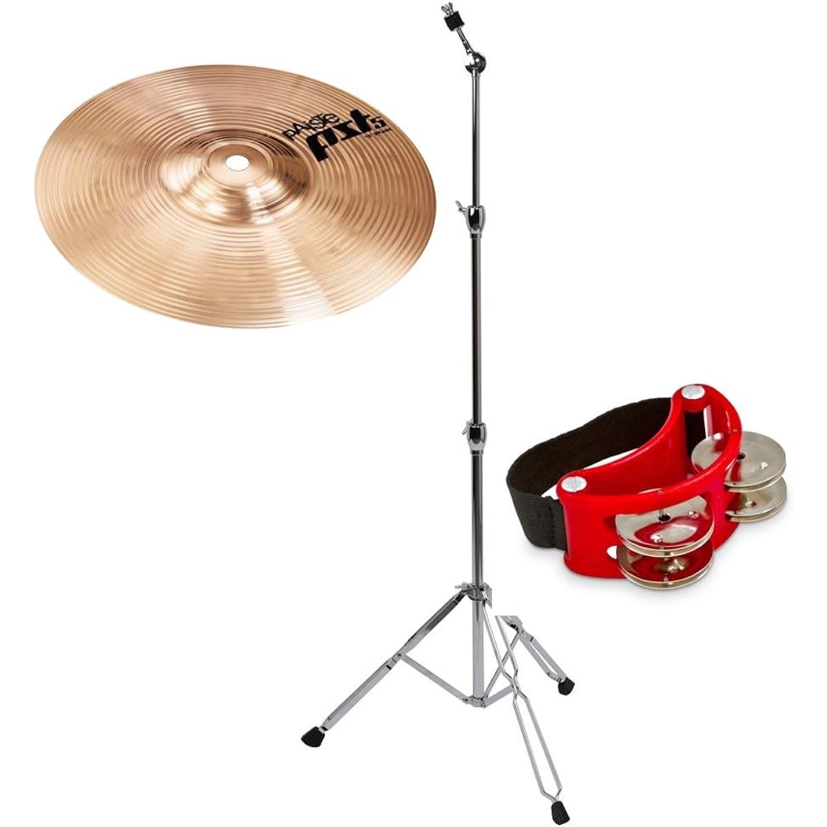 [For Cajon] PAiSTE PST-5N Splash 10 + CS-01 + LP188 Splash + Stand + Foot Tambourine Set