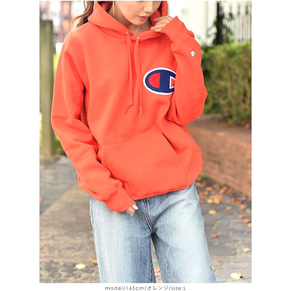 [Champion] Hoodie Sweatshirt Brushed Back Street Big C Logo Embroidery Sagara Patch Hooded Sweatshirt C3-E127 Men's