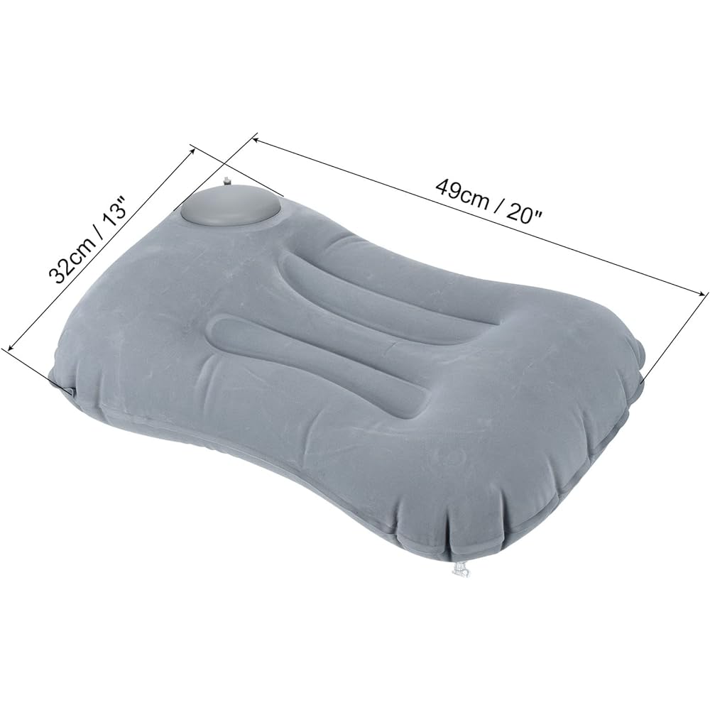 PATIKIL Camping Pillow 2 Pack Portable Camping Beach Pillow Ultralight Inflatable Travel Airplane Pillow Lumbar Support for Hiking Backpacking Green Gray