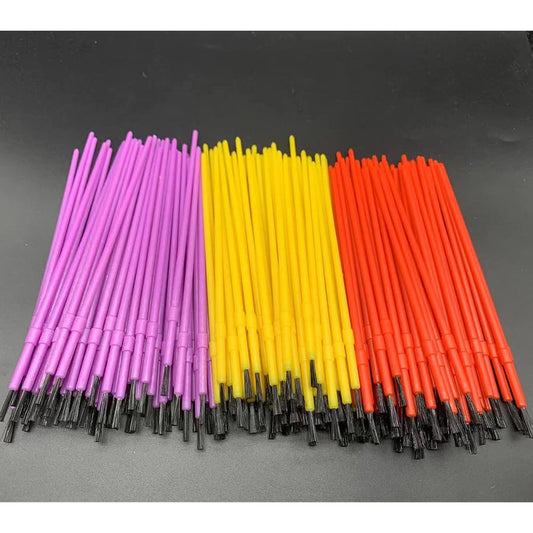 150 Pieces Plastic Paint Brushes Set Acrylic Paint Brushes Watercolor Brushes Colorful Detail Painting Kit Art Supplies for Kids Educational and Learning Activities (Red/Yellow/Purple)