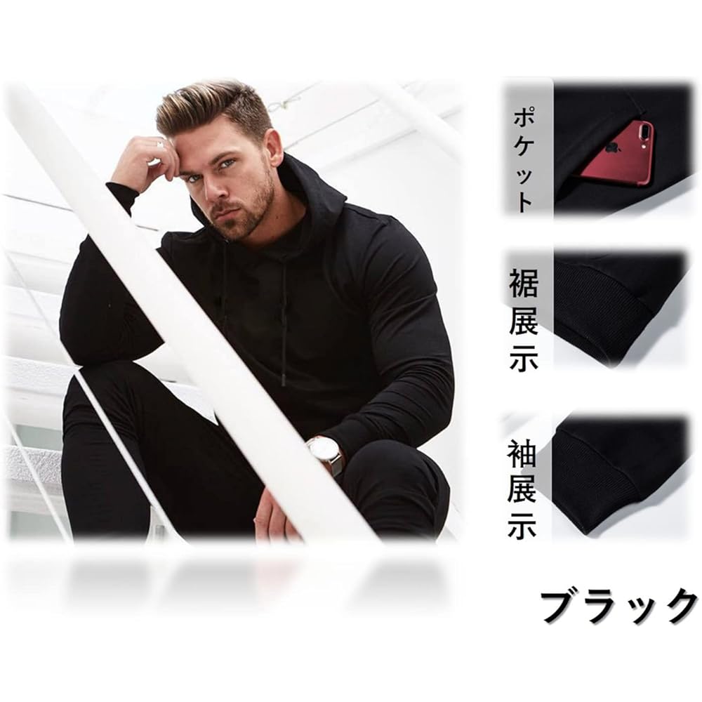 [Manatsulife] Men's Hoodie Plain Gym Wear Walking Spring Sweatshirt Training Stylish Jersey W16